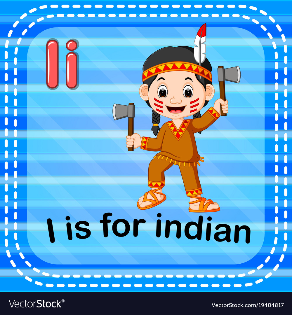 Flashcard letter i is for indian