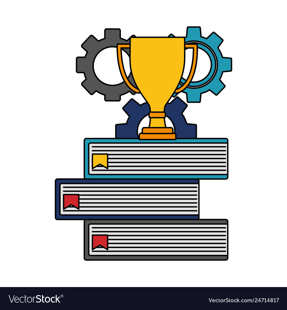 Zahnradmaschine mit Stapelbüchern und Trophäenbecher