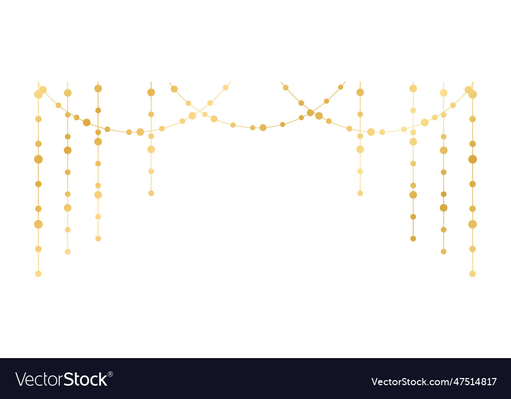 Horizontal border of abstract gold string light vector image Horizontal border of abstract gold string light
