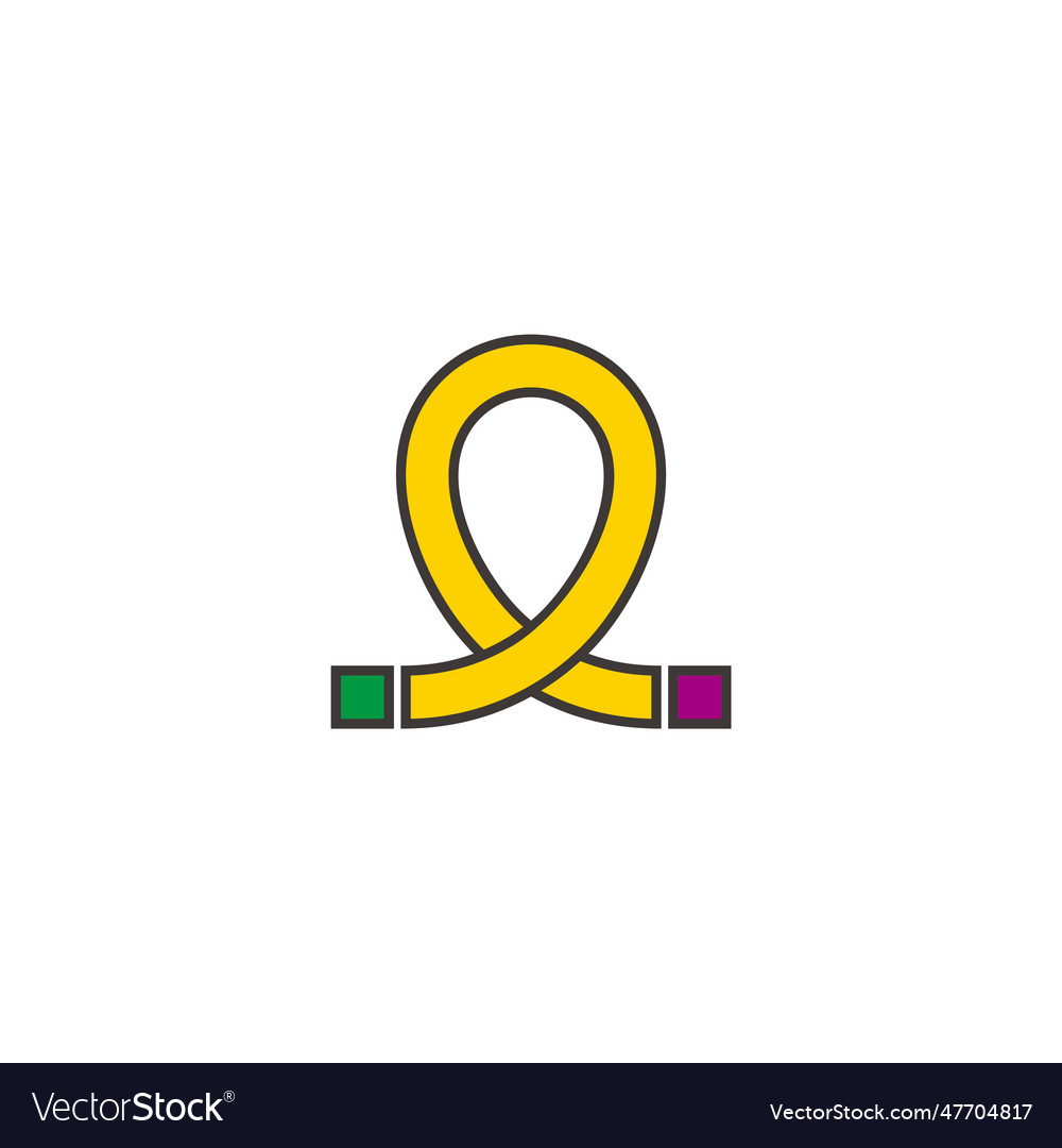 Loop bend colorful object abstract outline logo