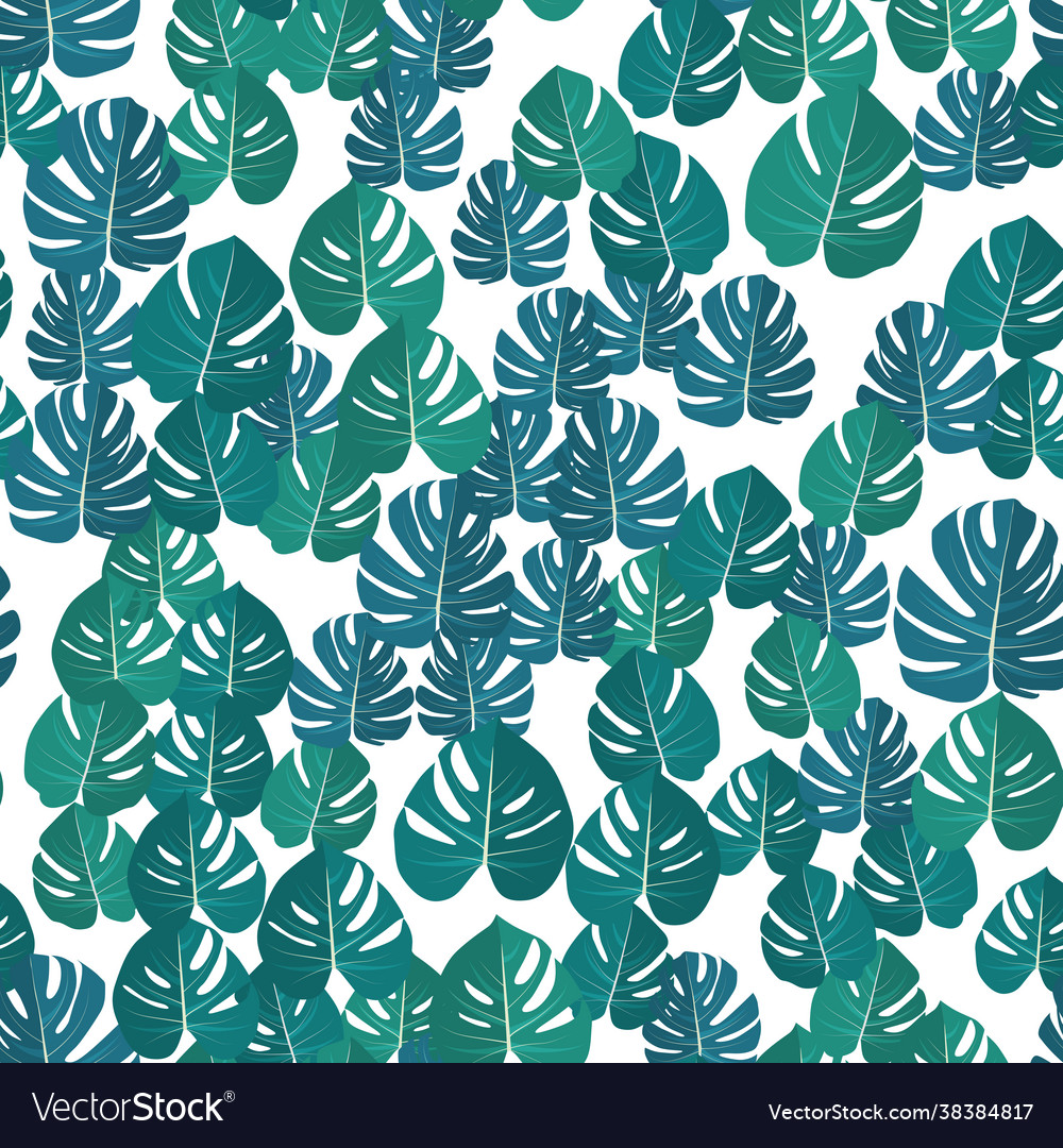 Monstera leaaves nahtloses Muster natürliche tropische vector image Monstera leaaves nahtloses Muster natürliche tropische