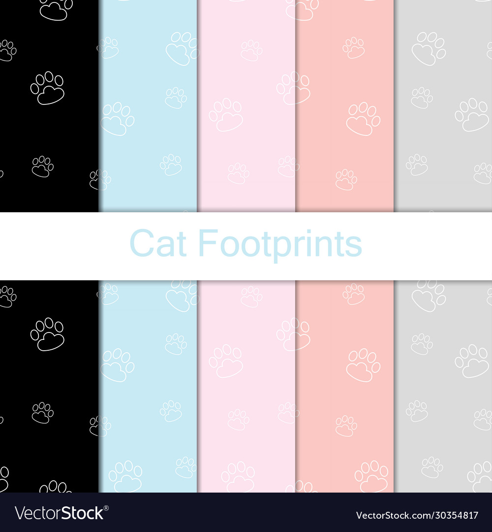 Seamless cat footprints pattern background vector image Seamless cat footprints pattern background