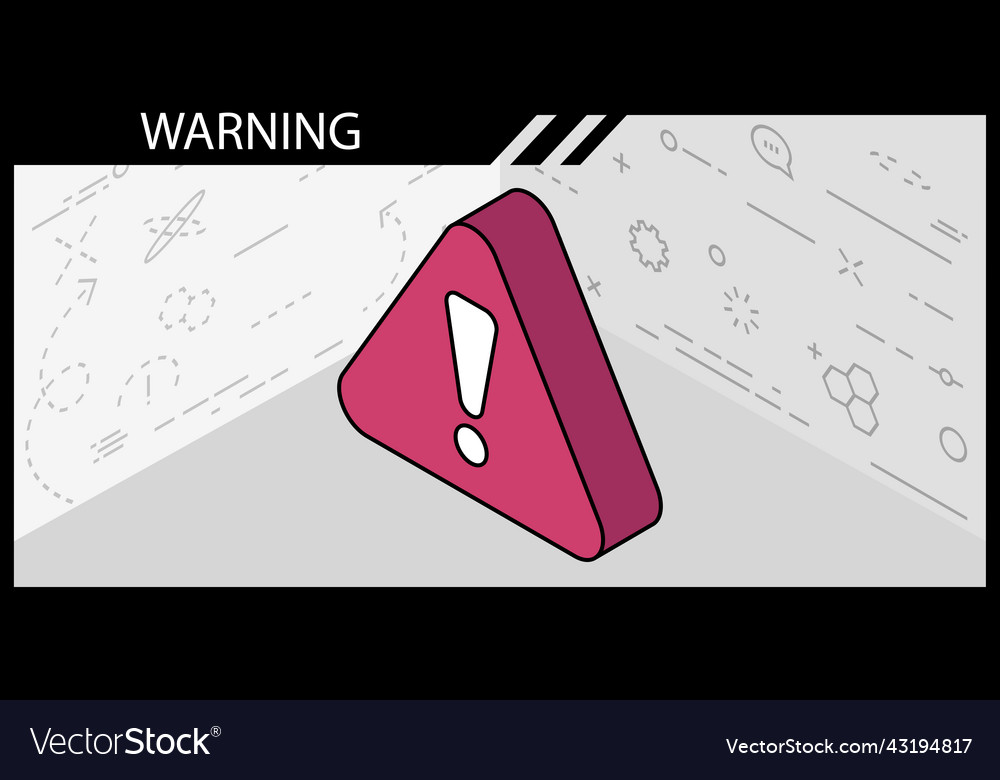 Warning isometric design icon web 3d colorful vector image Warning isometric design icon web 3d colorful