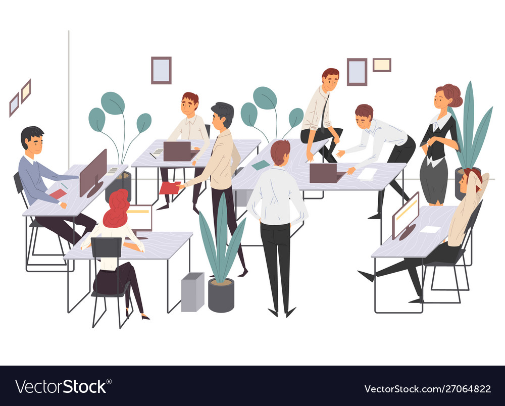 Business people haracters working in office Vector Image