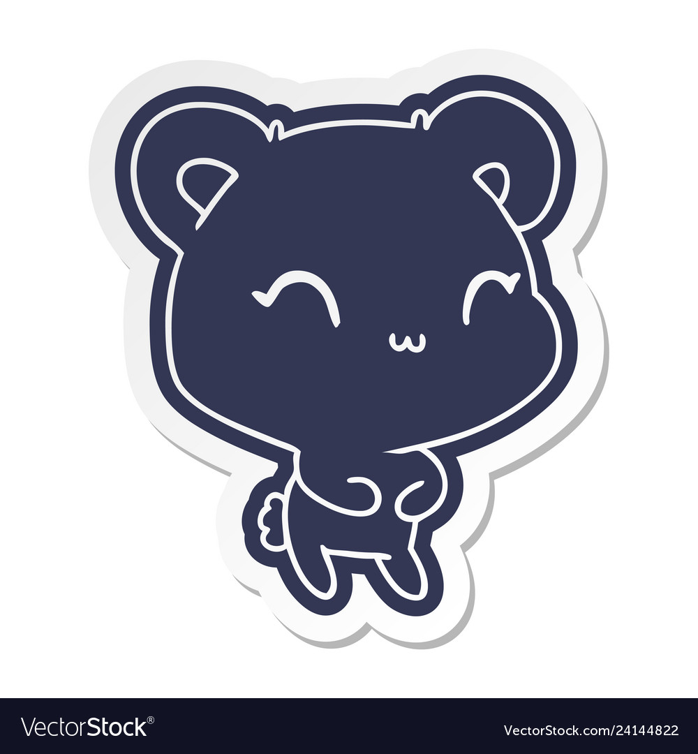 Cartoon sticker kawaii cute teddy bear