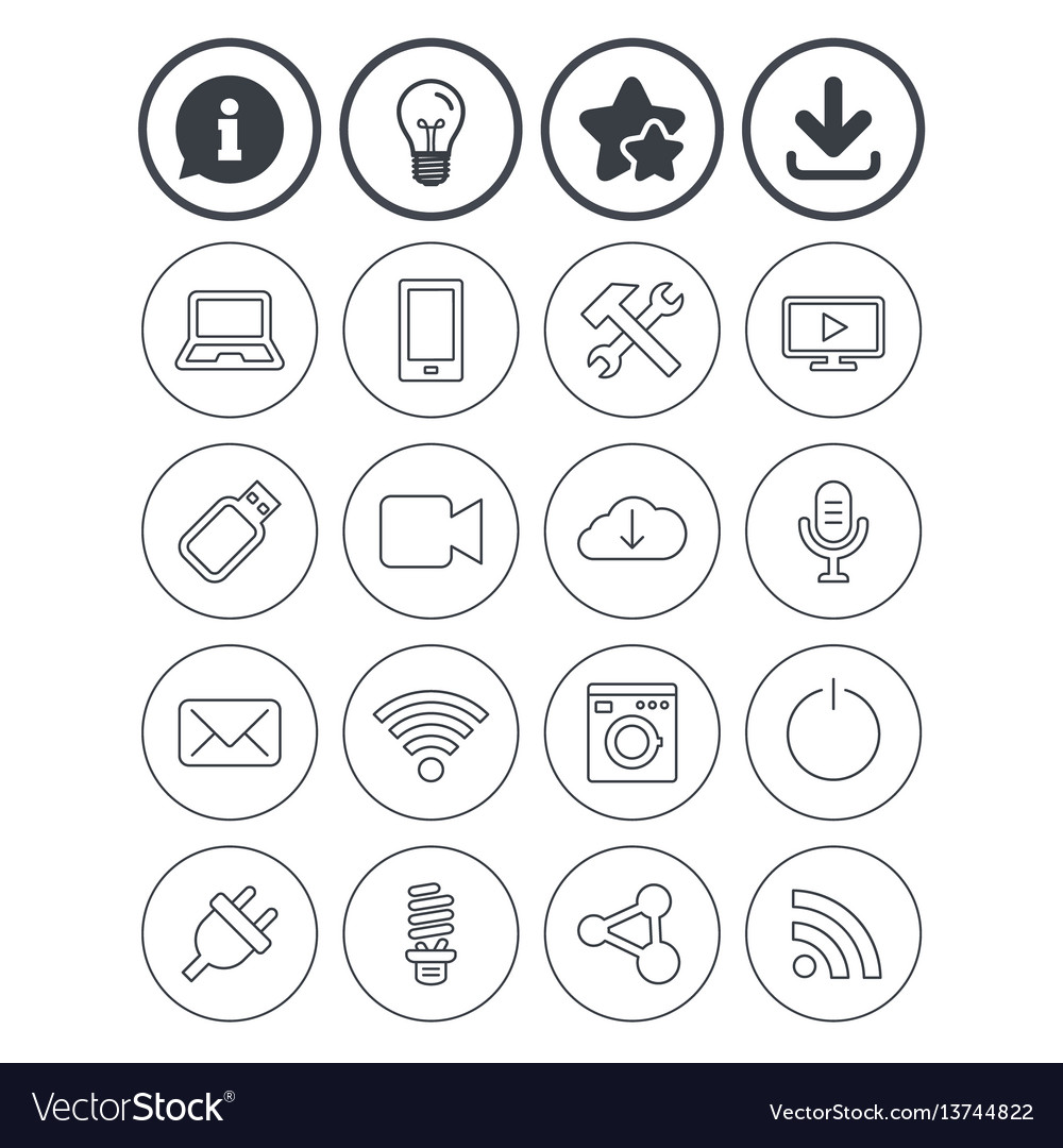 Devices and technologies icons usb wi-fi