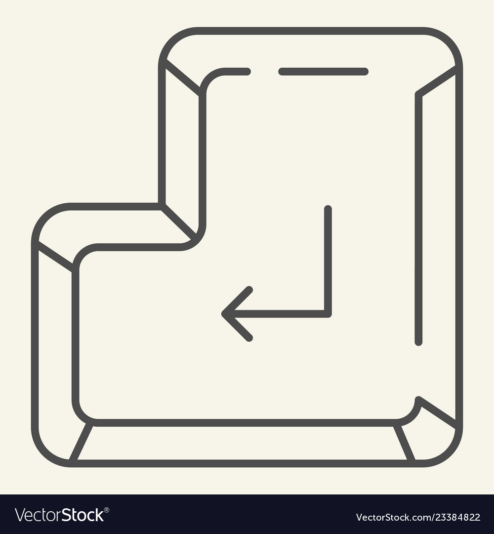 Enter button thin line icon key vector image Enter button thin line icon key