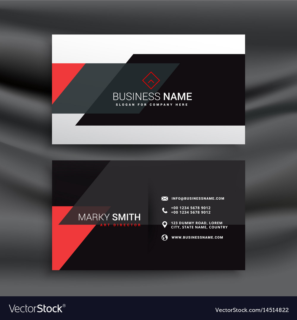 Fantastic red and black business card design