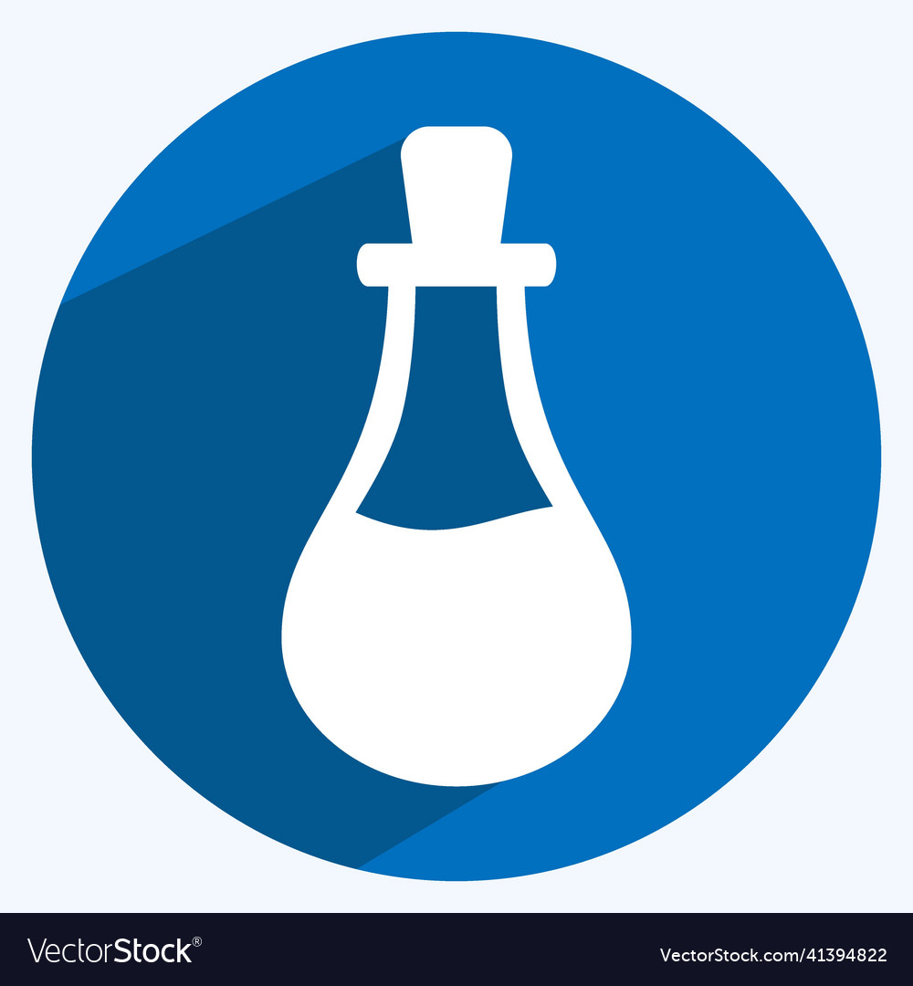 Flask icon in trendy long shadow style isolated Vector Image