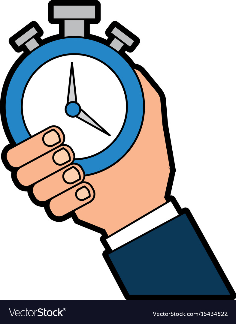 Handmensch mit Chronometer Uhr isoliert Icon