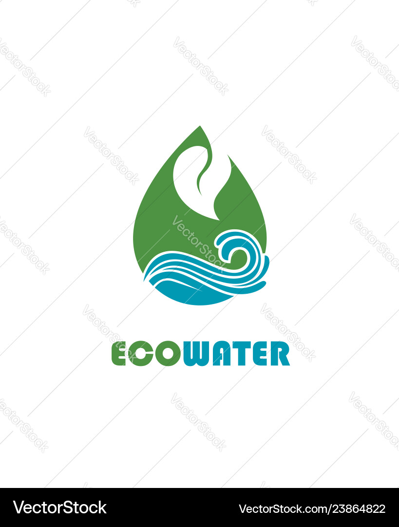Leaf with water drop Royalty Free Vector Image