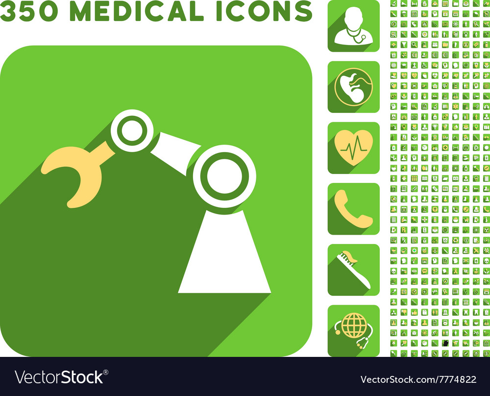 Manipulator icon and medical longshadow set