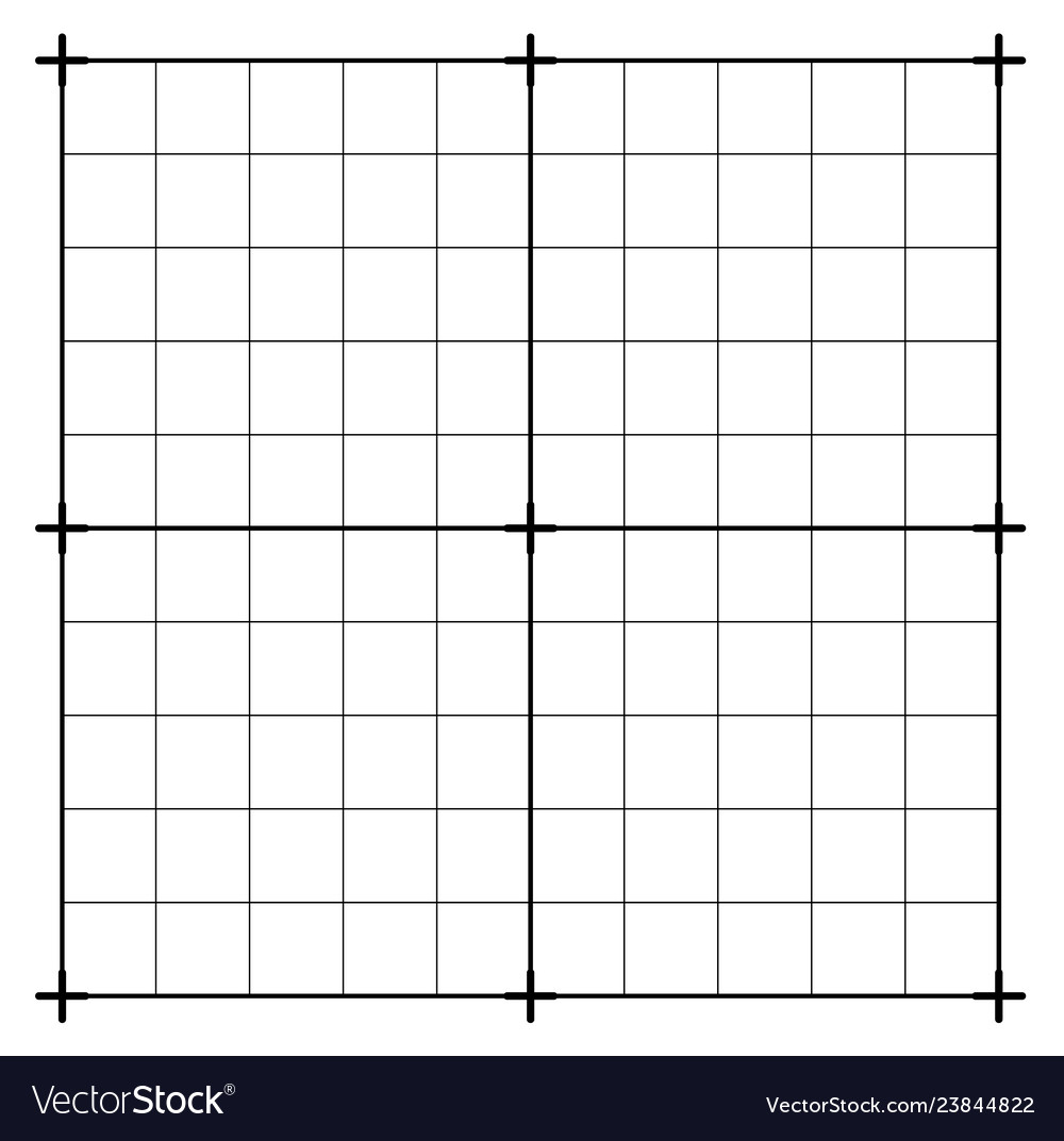 Measured grid graph plotting grid corner ruler vector image