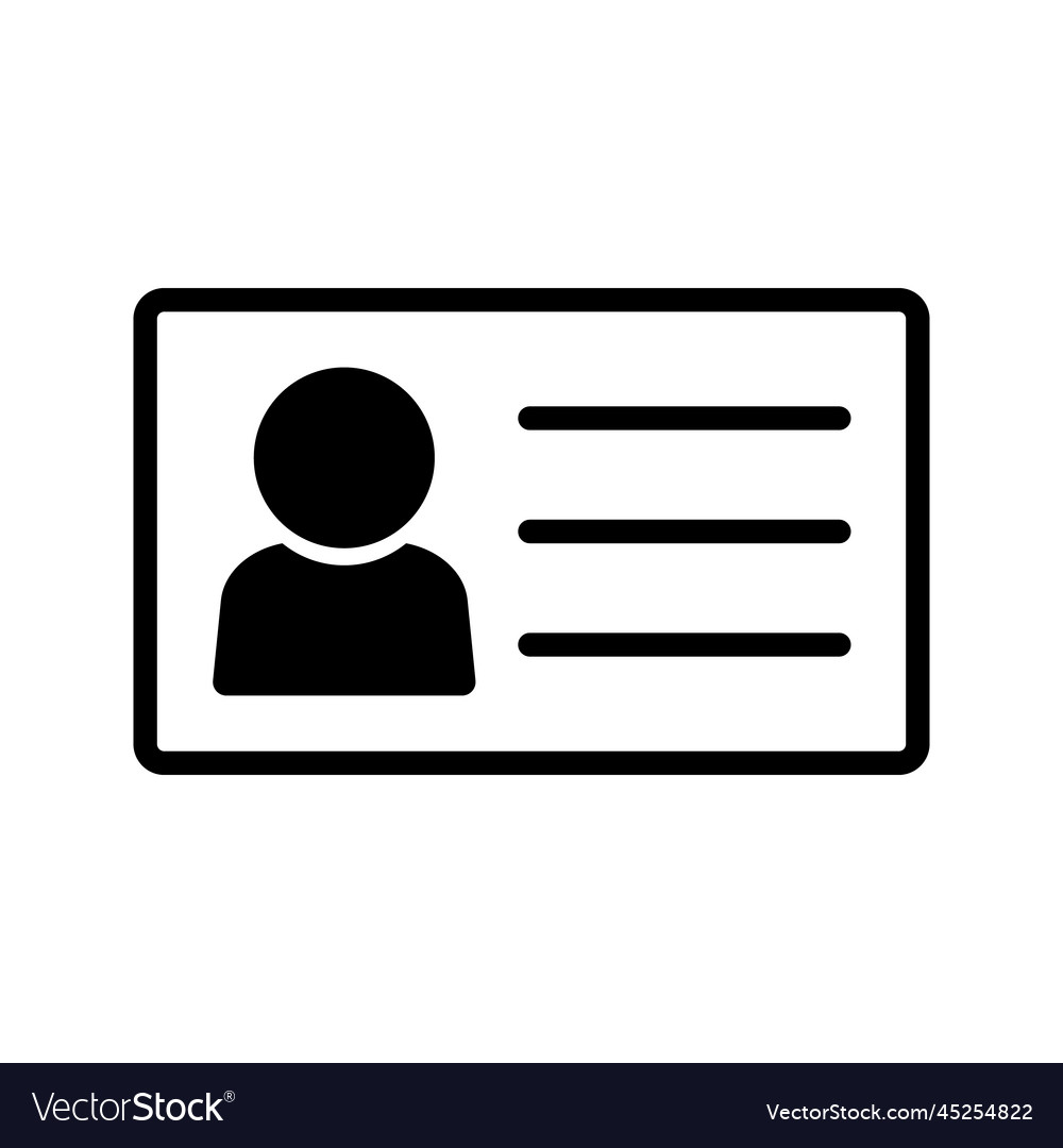 Photo id card icon or identification Royalty Free Vector