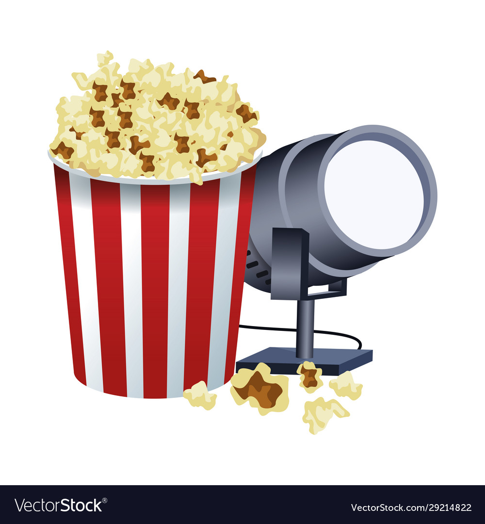 Scenery light and pop corn striped bowl icon