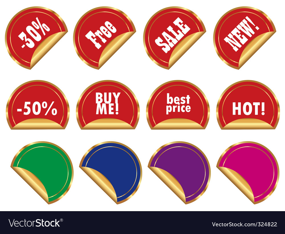 Set of promo stickers Royalty Free Vector Image