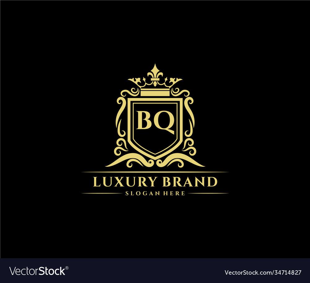 Bq initial letter gold calligraphic feminine