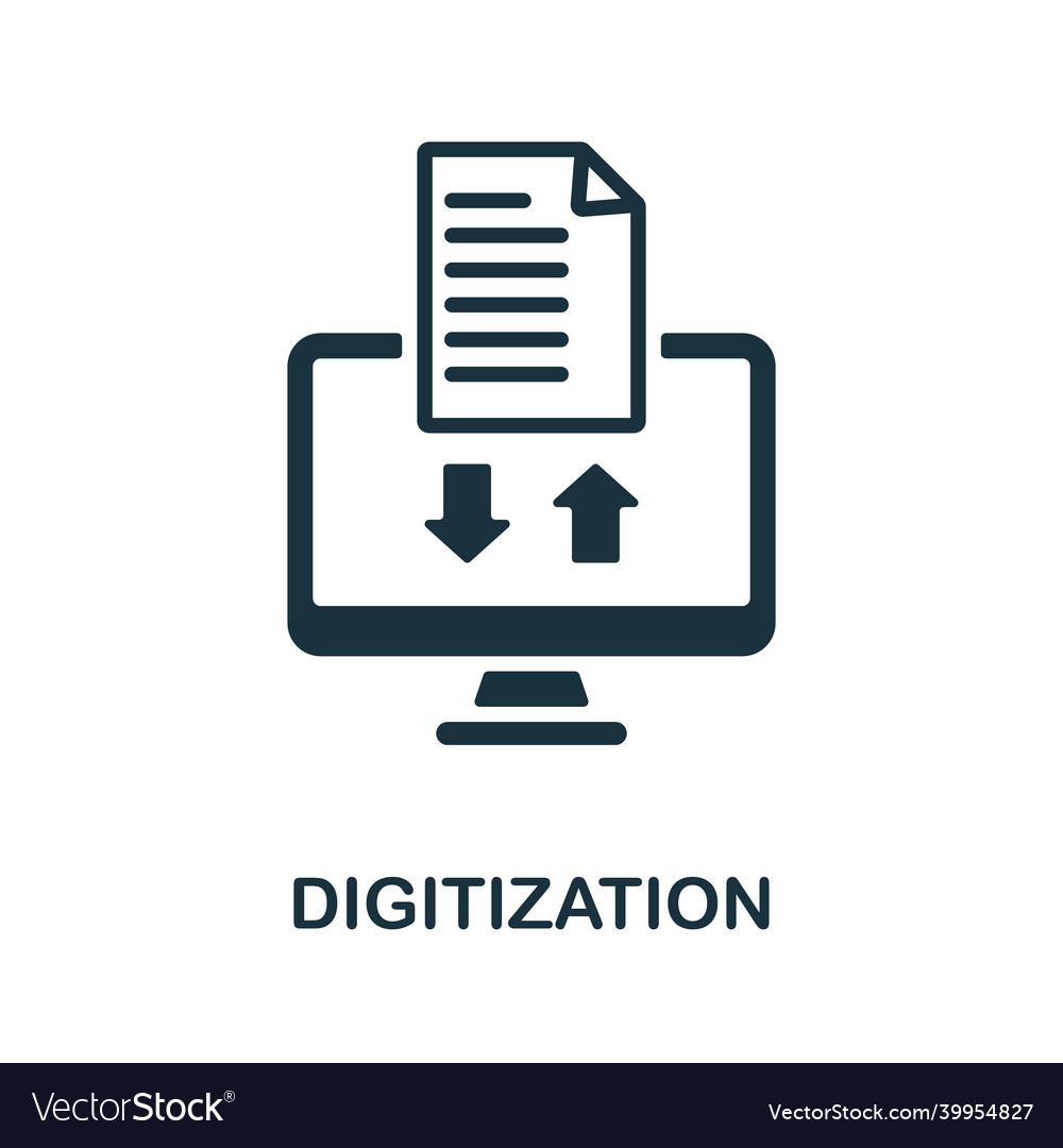 Digitization icon monochrome sign from industry Vector Image