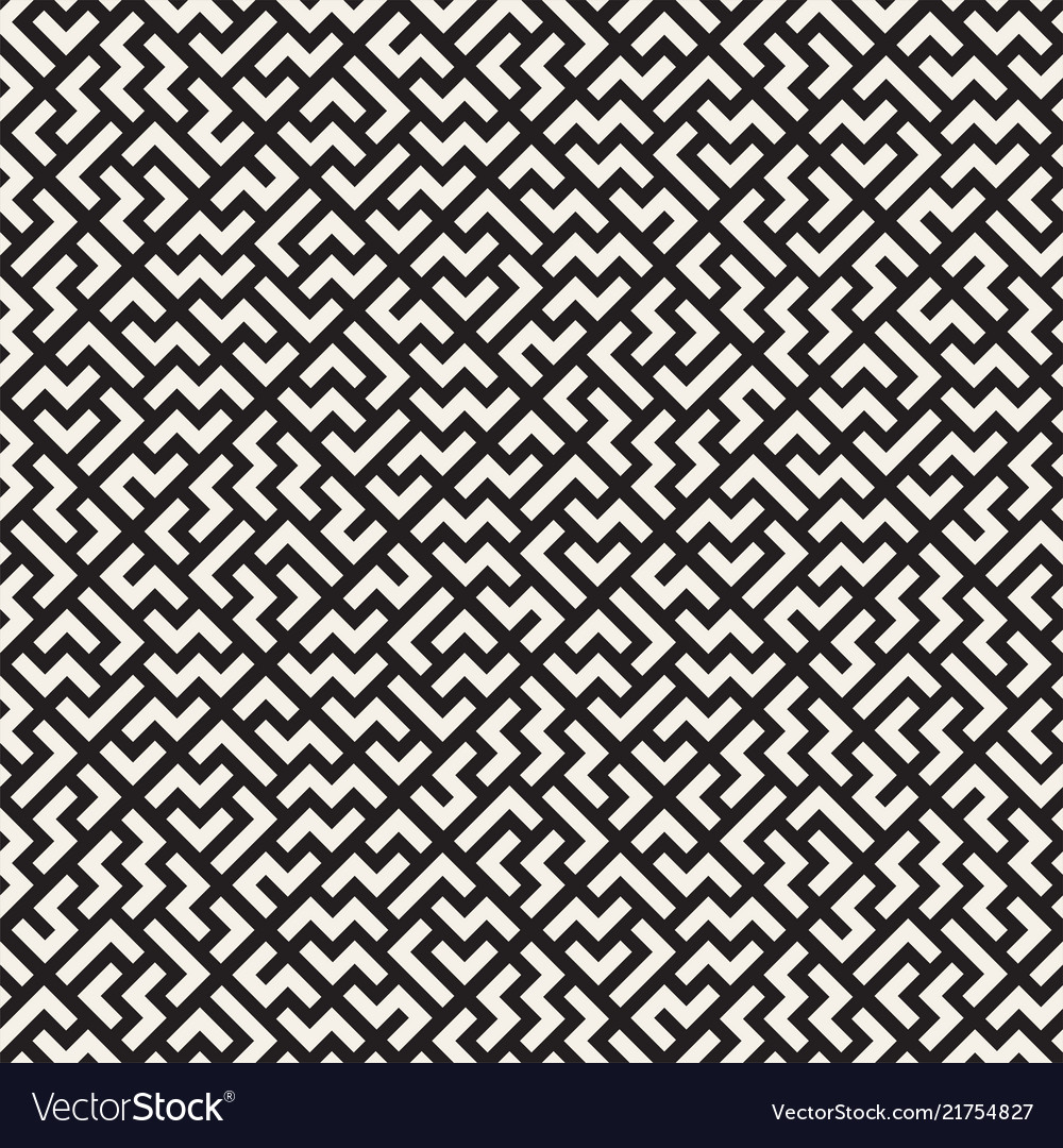 Geometric Mosaic Pattern - Black & White