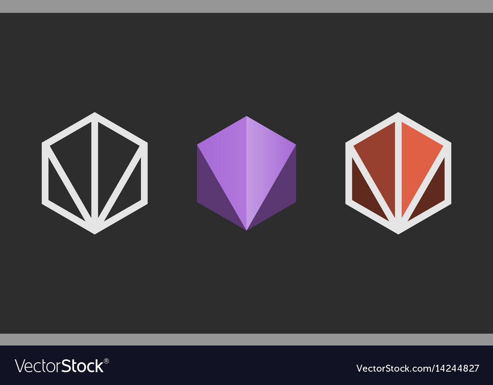Hexagon logo design creative emblem template