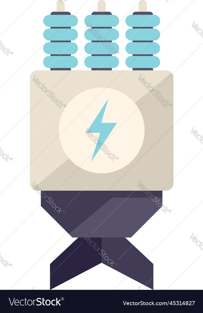 Hydro energy icon flat power plant Royalty Free Vector Image