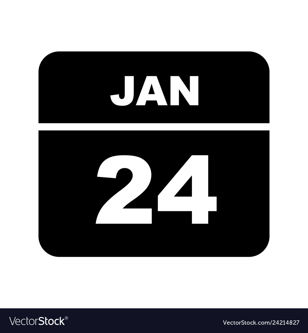 January 24th date on a single day calendar Vector Image