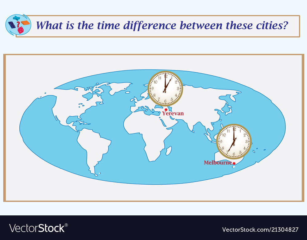 Logical task what is the time difference between vector image Logical task what is the time difference between