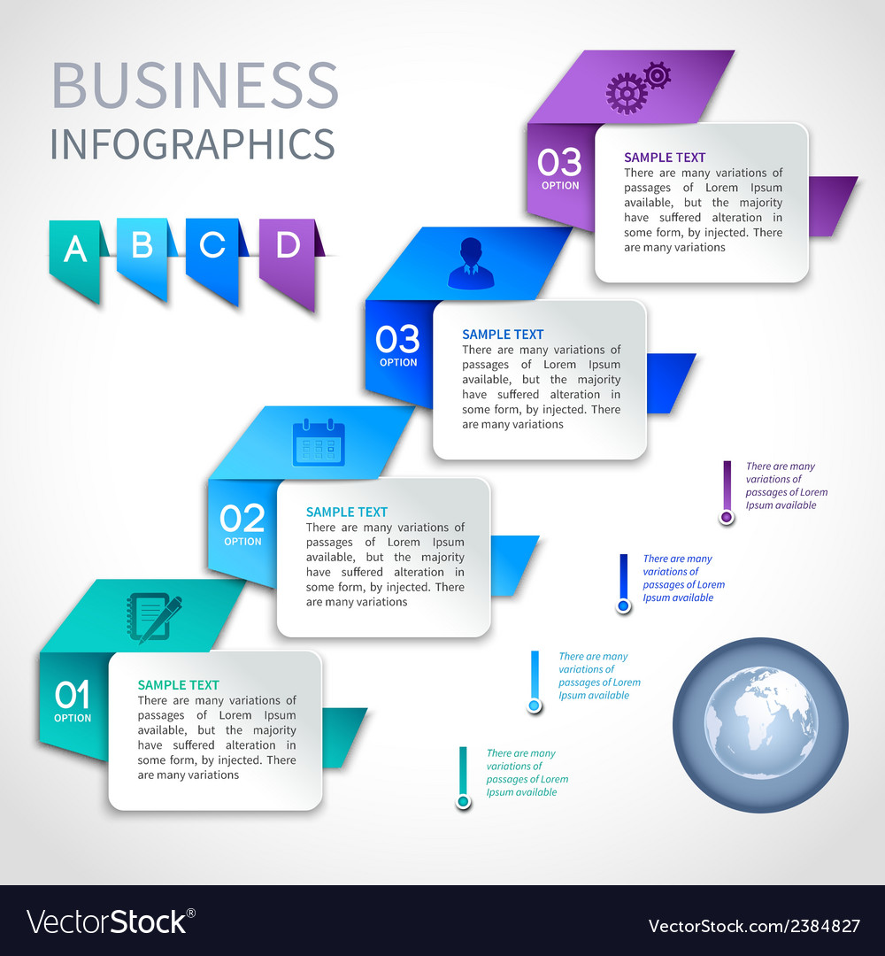 origami infographics business template royalty free vector