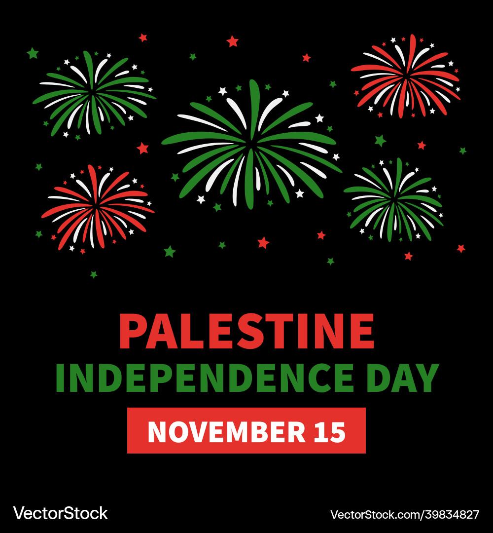 Palestine independence day typography poster Vector Image