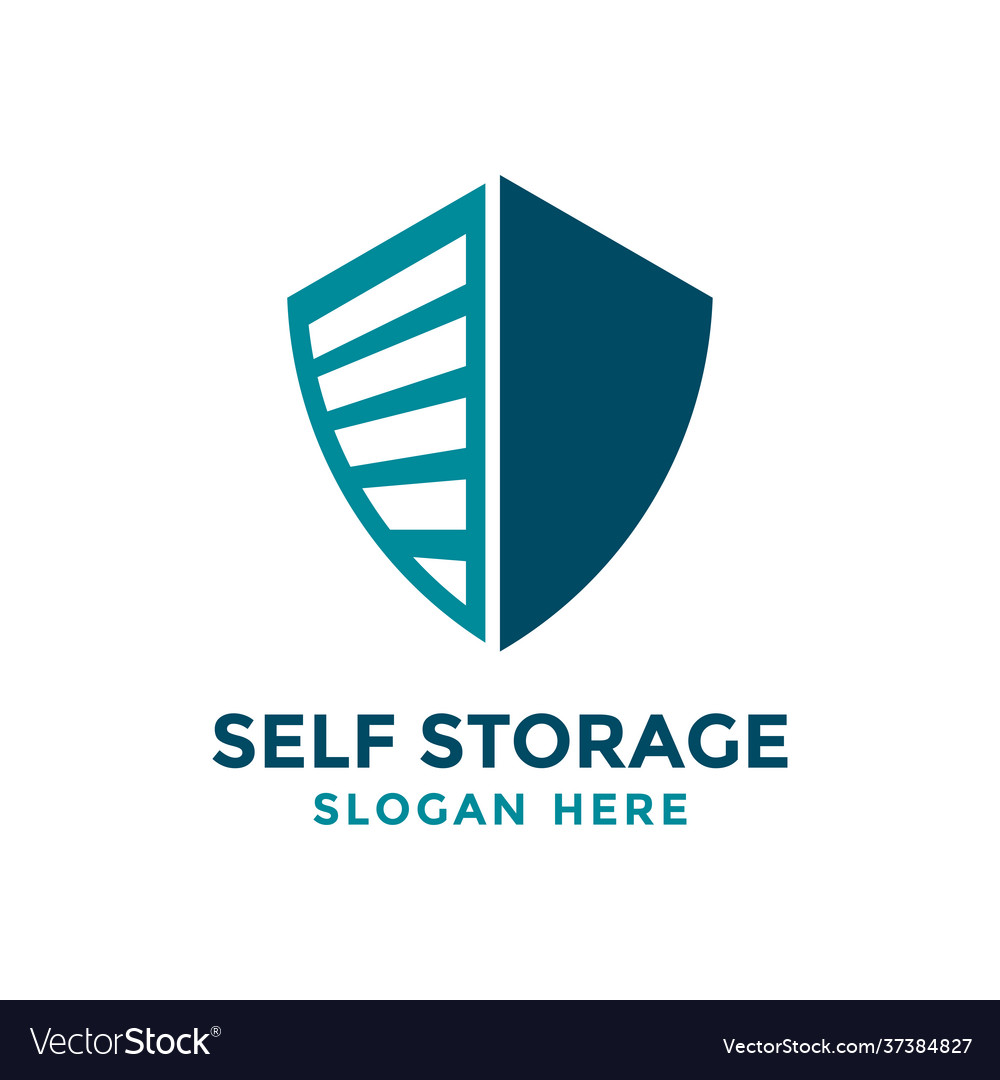 Self storage logo design template safe