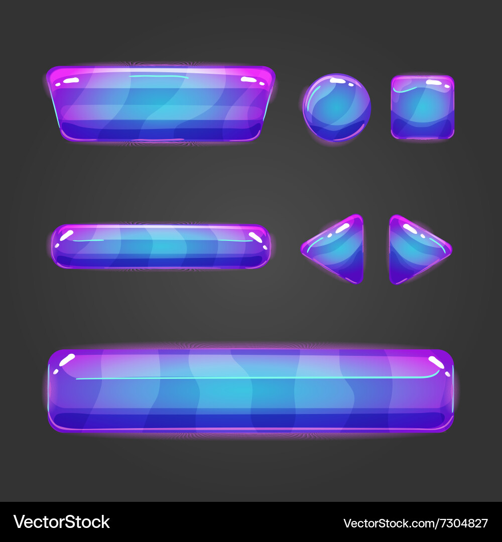 Set of button for game design - 8 Royalty Free Vector Image