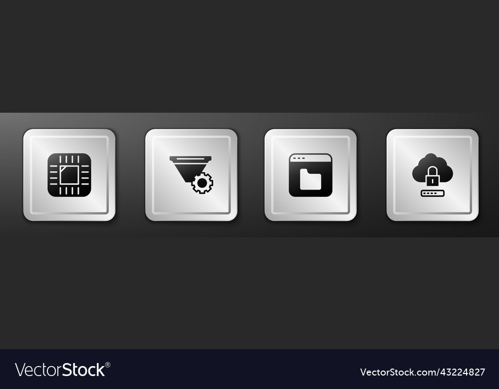Set processor with cpu filter setting browser vector image Set processor with cpu filter setting browser