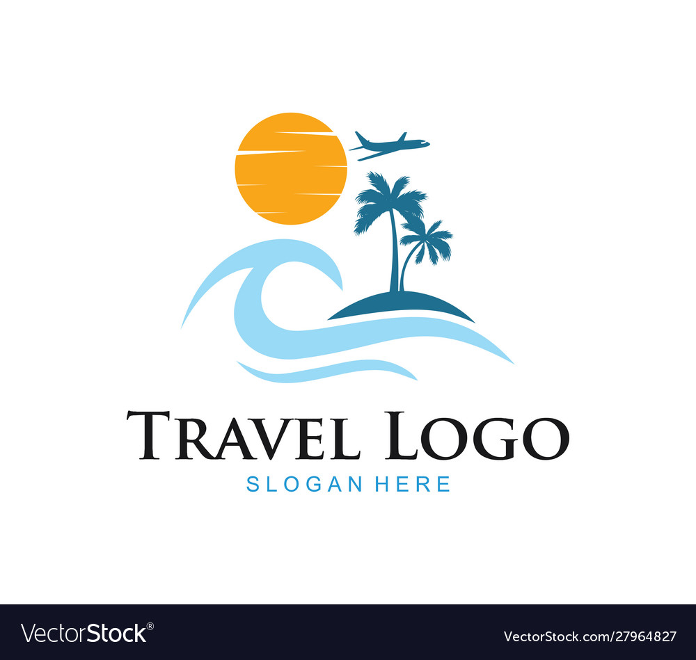 Travel logo airplane design airplane tickets Vector Image