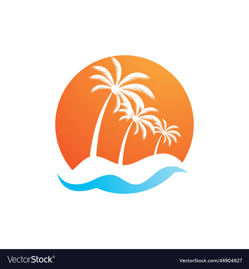 Tropical island design template Royalty Free Vector Image