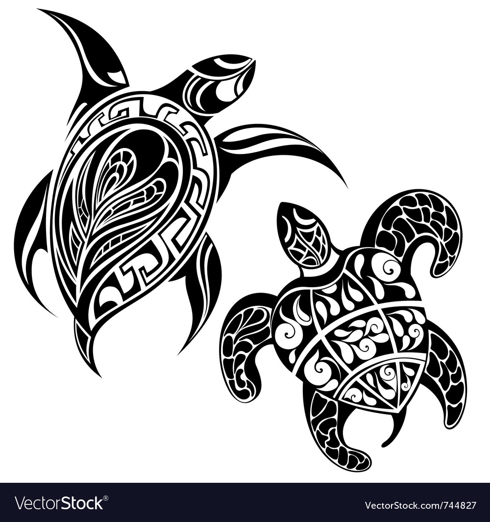 Download Turtle a silhouette Royalty Free Vector Image - VectorStock