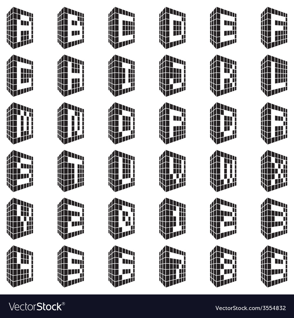 Abc building font with numbers
