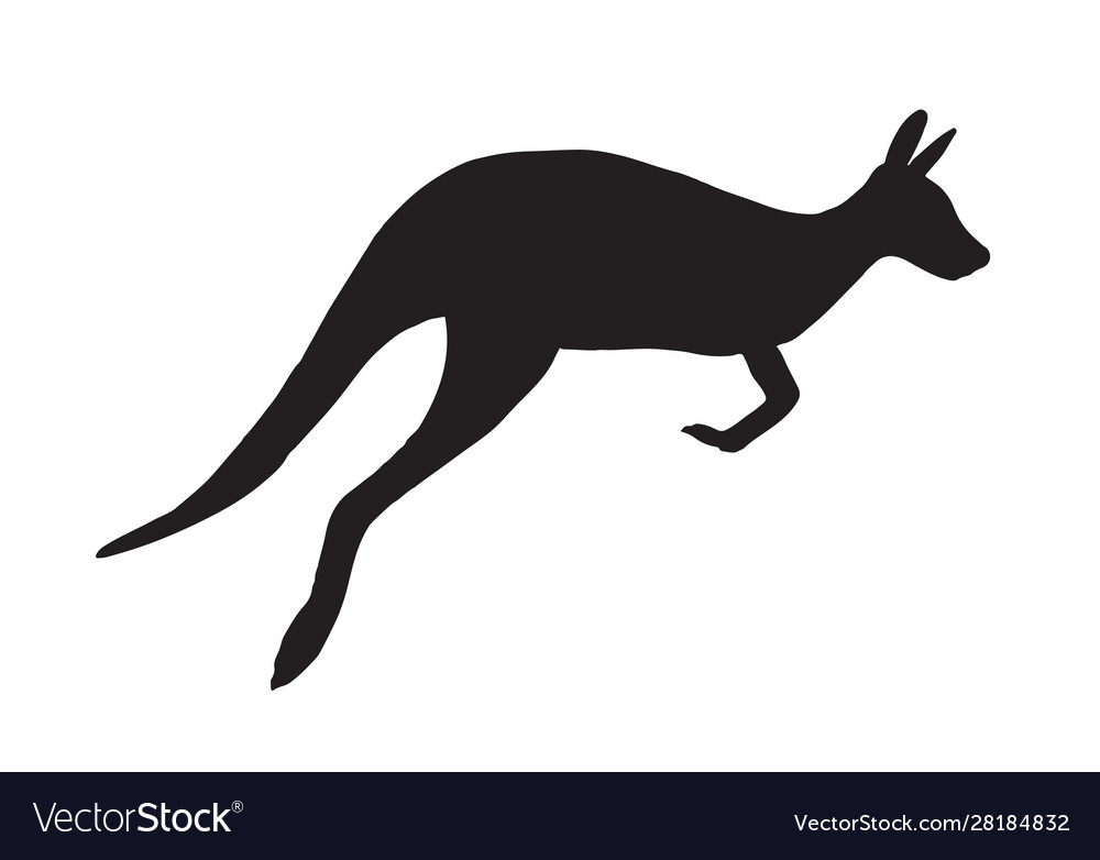 Download Black kangaroo silhouette Royalty Free Vector Image