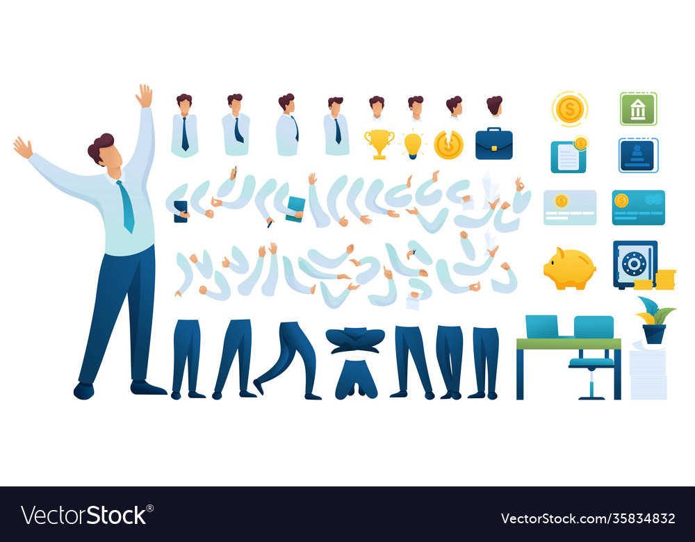 Constructor for creating a businessman n 6 create vector image Constructor for creating a businessman n 6 create