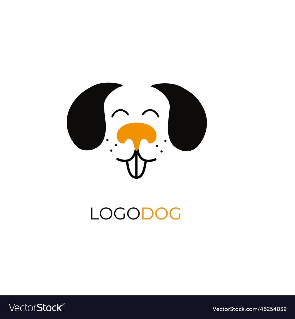 Dog head icon flat style cartoon face