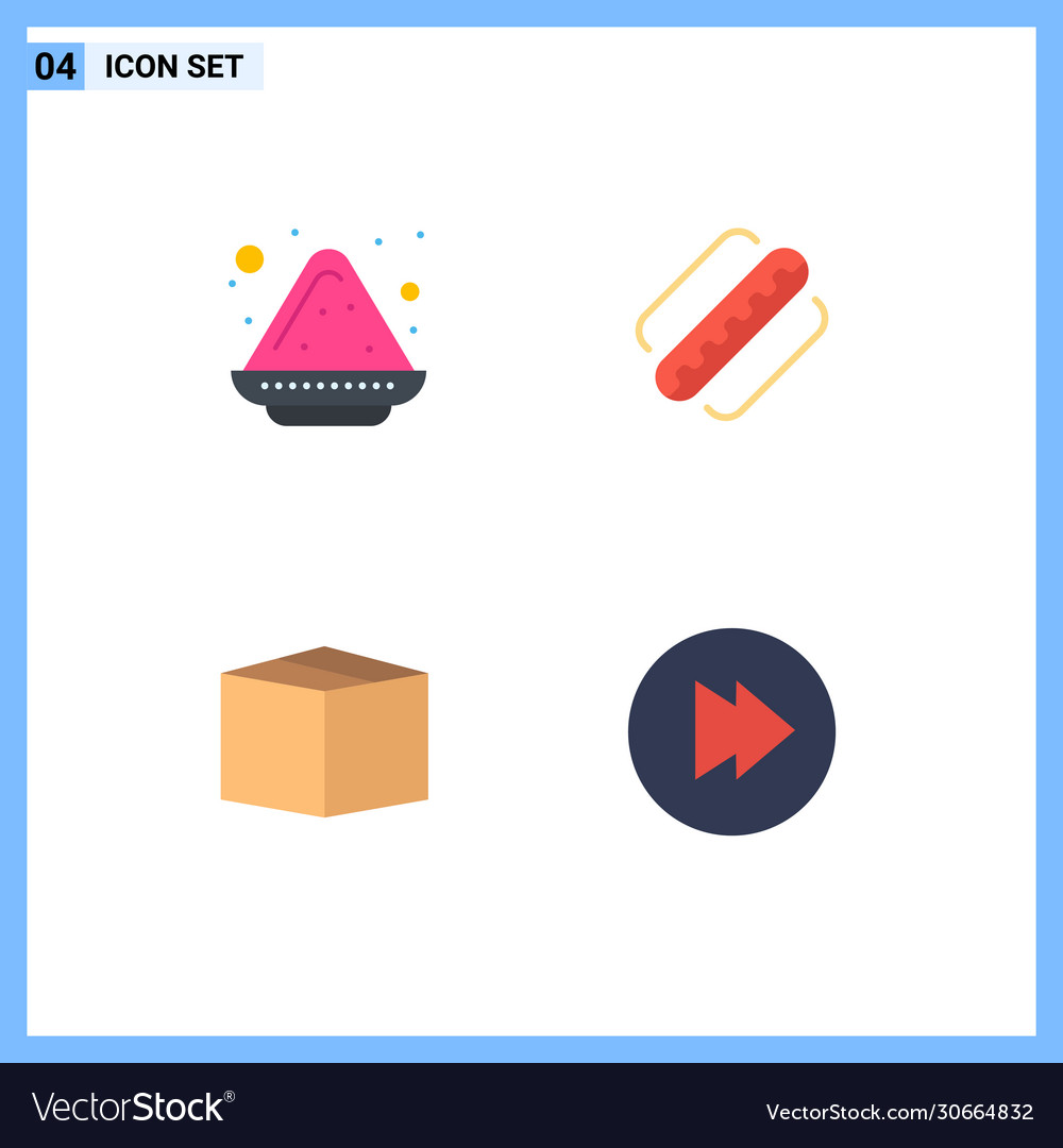 Editable line pack 4 simple flat icons