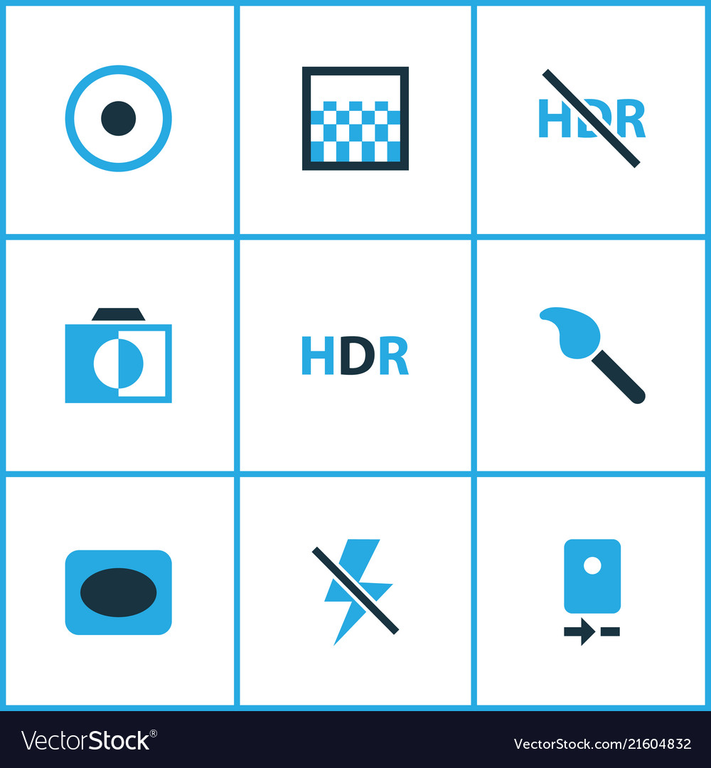 Image icons colored set with gradient high vector image Image icons colored set with gradient high