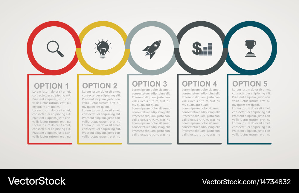 Infographic design template with 5 step structure Vector Image