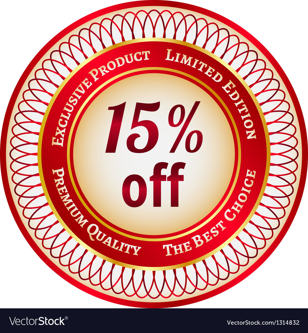 Label On 15 Percent Discount Royalty Free Vector Image