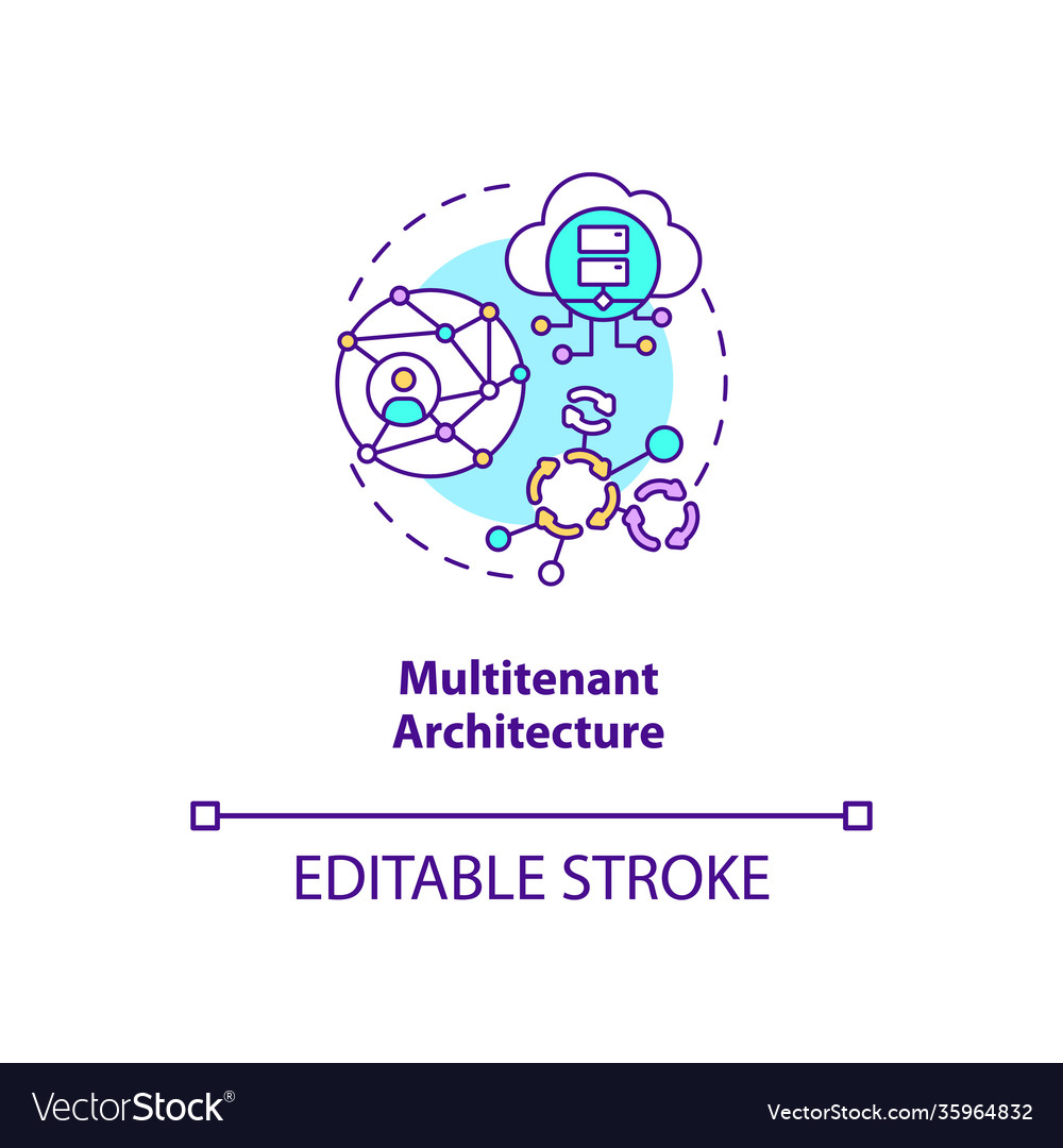 Multitenant architecture concept icon vector image Multitenant architecture concept icon