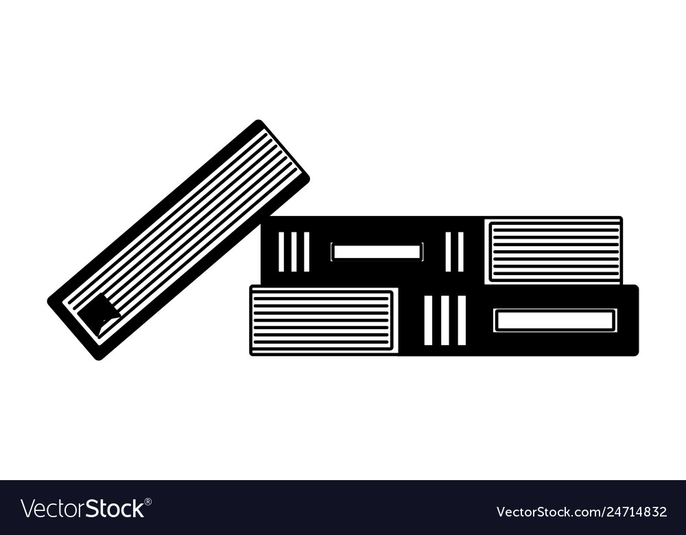 Pile of library books isolated icon