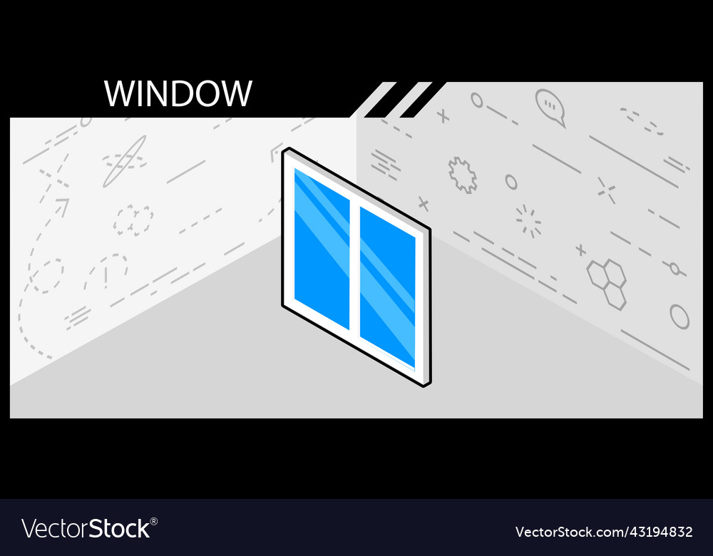 Window isometric design icon web 3d colorful