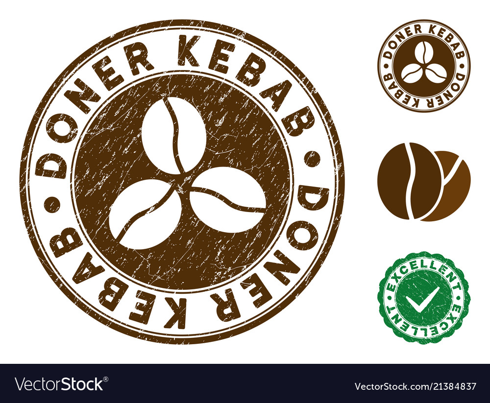 Doner kebab stamp with dust effect