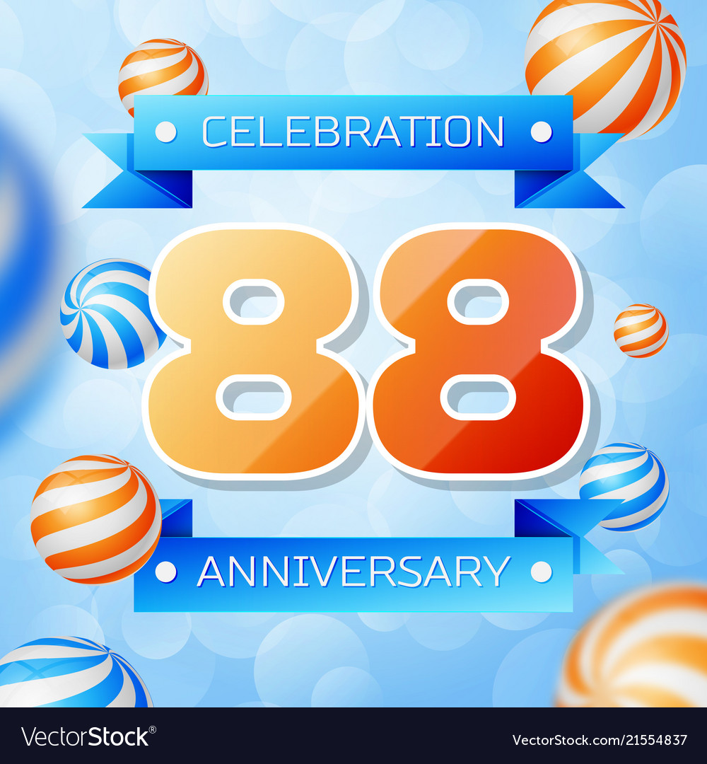 Eighty eight years anniversary celebration design Vector Image