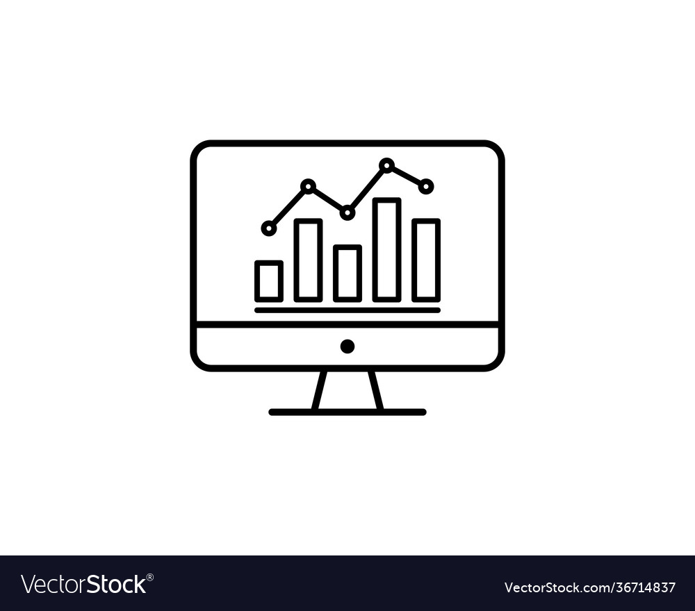 Financial analytic chart graphs on computer