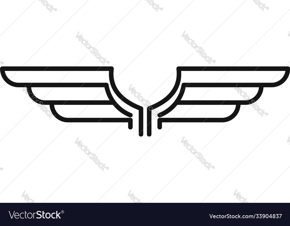 Freedom wings icon outline style Royalty Free Vector Image